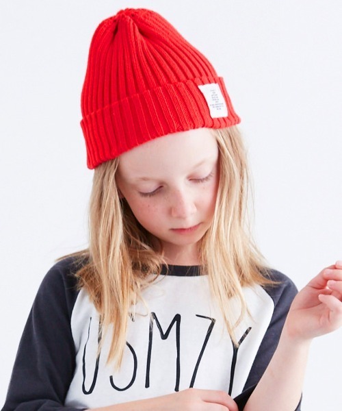 Smoothy(スムージー)の「Smoothy Color knit cap / スムージー カラーニットキャップ(ニットキャップ/ビーニー・キッズ・ブラック/カーキ/エメラルド/ベージュ/ネイビー/ヘザーグレー/ホワイト/ピンク/レッド/サックスブルー・FREE)」の10枚目の写真