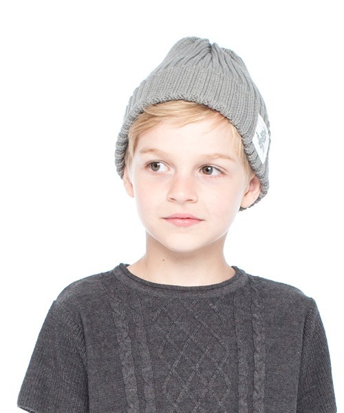 Smoothy(スムージー)の「Smoothy Color knit cap / スムージー カラーニットキャップ(ニットキャップ/ビーニー・キッズ・ブラック/カーキ/エメラルド/ベージュ/ネイビー/ヘザーグレー/ホワイト/ピンク/レッド/サックスブルー・FREE)」の4枚目の写真