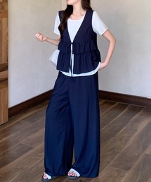 ジレ＆トップス＆パンツ 3点セット