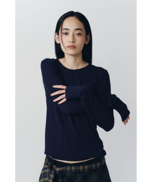 Knuth Marf(クヌースマーフ)の「basic fitted pack tee(Tシャツ/カットソー・レディース・ミント/ネイビー/ブラウン/アイボリー・FREE)」の2枚目の写真