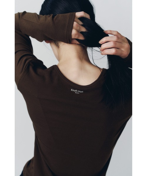 Knuth Marf(クヌースマーフ)の「basic fitted pack tee(Tシャツ/カットソー・レディース・ミント/ネイビー/ブラウン/アイボリー・FREE)」の1枚目の写真