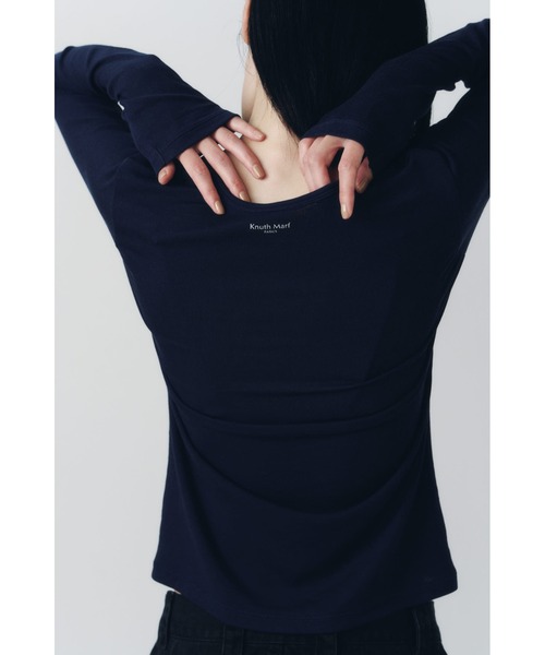 Knuth Marf(クヌースマーフ)の「basic fitted pack tee(Tシャツ/カットソー・レディース・ミント/ネイビー/ブラウン/アイボリー・FREE)」の6枚目の写真