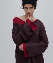 Ameri（アメリ）の「LOW BASIC 2WAY OVER KNIT TOP（ニット/セーター）」