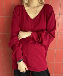 Ameri（アメリ）の「LOW BASIC 2WAY OVER KNIT TOP（ニット/セーター）」