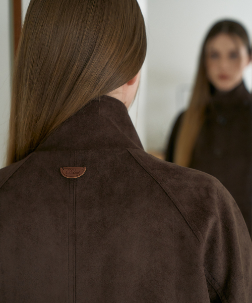 DEHEVE（デヘヴェ）の「Suede High-neck Half Jacket [Cocoa Brown]（その他アウター・レディース・ダークブラウン・OS）」の11枚目の写真