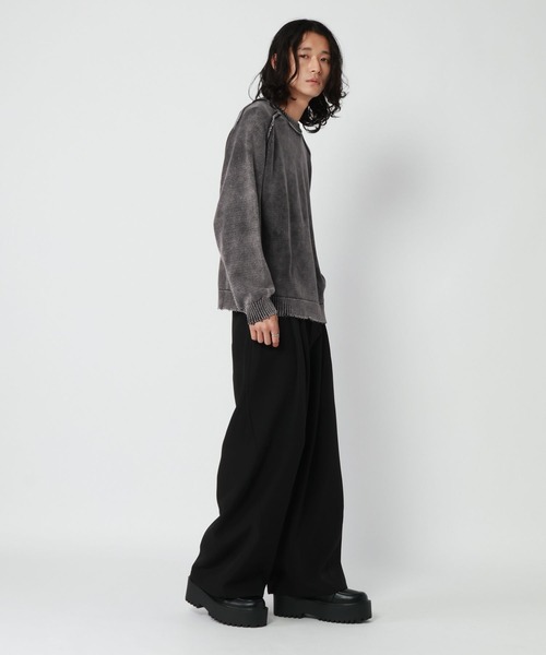 RAGEBLUE(レイジブルー)の「PIGMENT DYED KNIT SWEATER/ピグメント加工ニットプルオーバー(ニット/セーター・メンズ・ネイビー/レッド/グレー・LARGE/MEDIUM)」の6枚目の写真