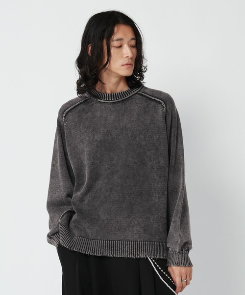 RAGEBLUE(レイジブルー)の「PIGMENT DYED KNIT SWEATER/ピグメント加工ニットプルオーバー(ニット/セーター・メンズ・ネイビー/レッド/グレー・LARGE/MEDIUM)」の11枚目の写真