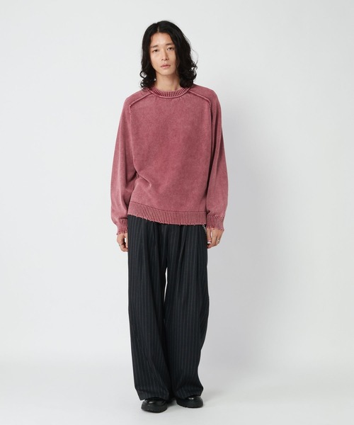 RAGEBLUE(レイジブルー)の「PIGMENT DYED KNIT SWEATER/ピグメント加工ニットプルオーバー(ニット/セーター・メンズ・ネイビー/レッド/グレー・LARGE/MEDIUM)」の13枚目の写真