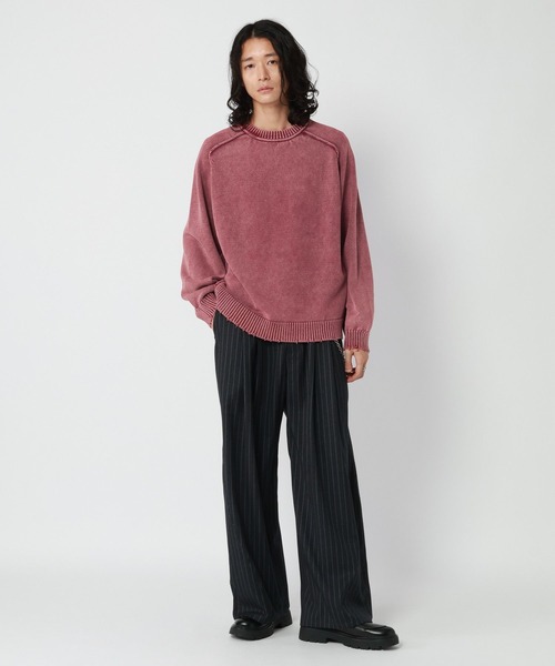 RAGEBLUE(レイジブルー)の「PIGMENT DYED KNIT SWEATER/ピグメント加工ニットプルオーバー(ニット/セーター・メンズ・ネイビー/レッド/グレー・LARGE/MEDIUM)」の15枚目の写真