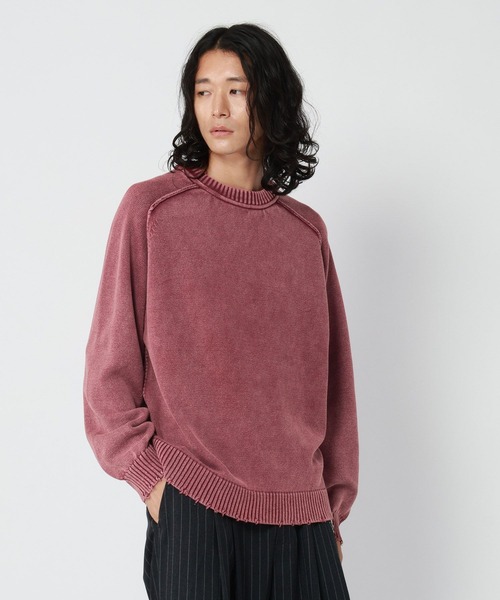 RAGEBLUE(レイジブルー)の「PIGMENT DYED KNIT SWEATER/ピグメント加工ニットプルオーバー(ニット/セーター・メンズ・ネイビー/レッド/グレー・LARGE/MEDIUM)」の17枚目の写真