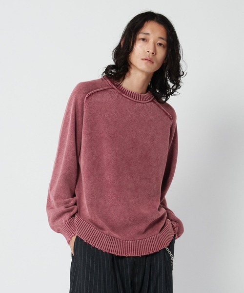 RAGEBLUE(レイジブルー)の「PIGMENT DYED KNIT SWEATER/ピグメント加工ニットプルオーバー(ニット/セーター・メンズ・ネイビー/レッド/グレー・LARGE/MEDIUM)」の18枚目の写真