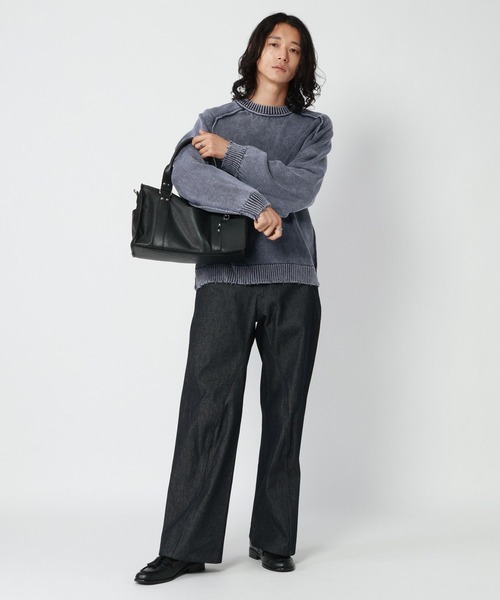 RAGEBLUE(レイジブルー)の「PIGMENT DYED KNIT SWEATER/ピグメント加工ニットプルオーバー(ニット/セーター・メンズ・ネイビー/レッド/グレー・LARGE/MEDIUM)」の22枚目の写真
