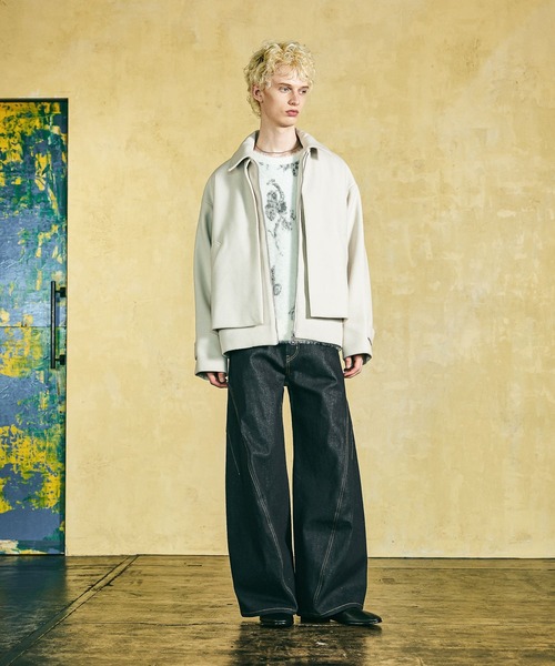HARE(ハレ)の「フェザーシャギーフラワーARTニット(HARE)(ニット/セーター・メンズ・ブルー/グリーン/ホワイト/ブラック・FREE)」の5枚目の写真