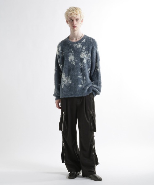 HARE(ハレ)の「フェザーシャギーフラワーARTニット(HARE)(ニット/セーター・メンズ・ブルー/グリーン/ホワイト/ブラック・FREE)」の20枚目の写真