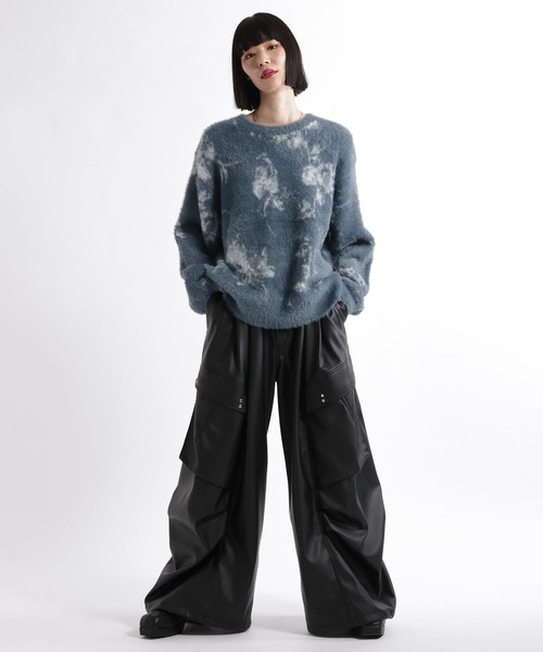 HARE(ハレ)の「フェザーシャギーフラワーARTニット(HARE)(ニット/セーター・メンズ・ブルー/グリーン/ホワイト/ブラック・FREE)」の22枚目の写真