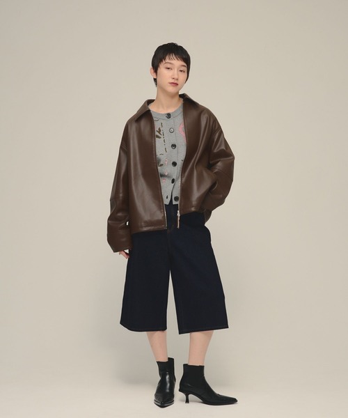 eL（エル）の「【eL】Sleek Denim Bermuda Pants/1087938（デニムパンツ・レディース・ブラック/ネイビー・FREE）」の6枚目の写真