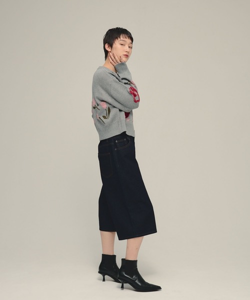 eL（エル）の「【eL】Sleek Denim Bermuda Pants/1087938（デニムパンツ・レディース・ブラック/ネイビー・FREE）」の5枚目の写真