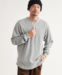 ワッフルヘンリーネックロンT