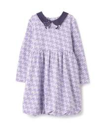 ANNA SUI mini（アナスイ・ミニ）の「【人気商品再入荷】【直営店で取り扱い無し】ネコ千鳥柄ジャガードバルーンワンピース（ワンピース）」