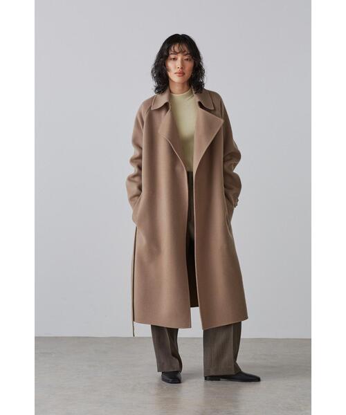 YLEVE(イレーヴ)の「YLEVE / LAMBSWOOL DOUBLE CLOTH BEAVER CO(ダウンジャケット/コート・レディース・ブラウン・0/1)」の1枚目の写真