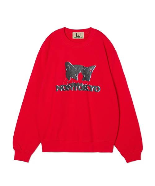 NON TOKYO(ノントーキョー)の「PRINT PULLOVER SWEAT(CAT)(スウェット・レディース・レッド/ブルー/ブラック・2/1)」の3枚目の写真