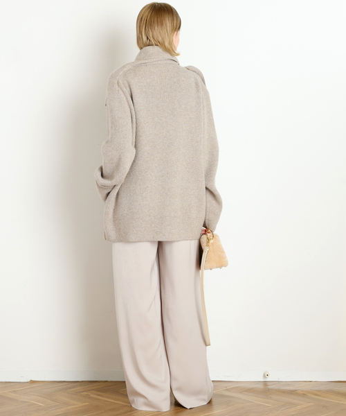 AP STUDIO(エーピーストゥディオ)の「Vincent Pants(スラックス・レディース・チョコ/アイボリー・40/36/38/34)」の9枚目の写真