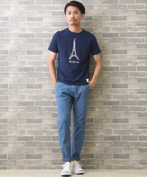 MYSELF ABAHOUSE（マイセルフアバハウス）の「ボンジュールTシャツ | マイセルフ（Tシャツ/カットソー・メンズ・ネイビー/ホワイト・M/L）」の9枚目の写真