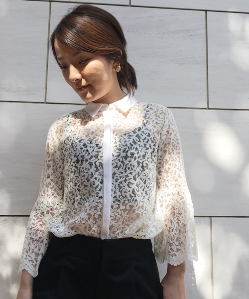 Banner Barrett（バナーバレット）の「LACE BLOUSE（シャツ/ブラウス・レディース・ピンク/キナリ/ブラック・38）」の2枚目の写真