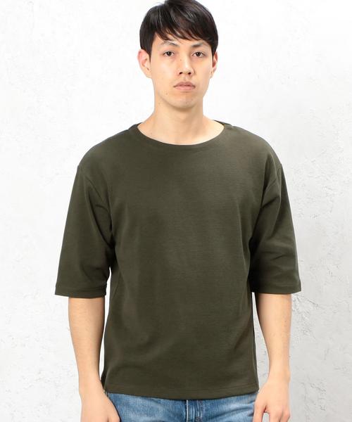 green label relaxing（グリーンレーベルリラクシング）の「BC JQ/GARTER ボートネック 5/SL カットソー ◆（Tシャツ/カットソー・メンズ・ホワイト/ブラック/オリーブ/ベージュ/オレンジ/ネイビー・LARGE/MEDIUM/SMALL）」の4枚目の写真