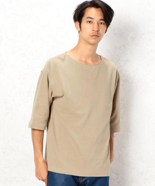 green label relaxing（グリーンレーベルリラクシング）の「BC JQ/GARTER ボートネック 5/SL カットソー ◆（Tシャツ/カットソー・メンズ・ホワイト/ブラック/オリーブ/ベージュ/オレンジ/ネイビー・LARGE/MEDIUM/SMALL）」の3枚目の写真