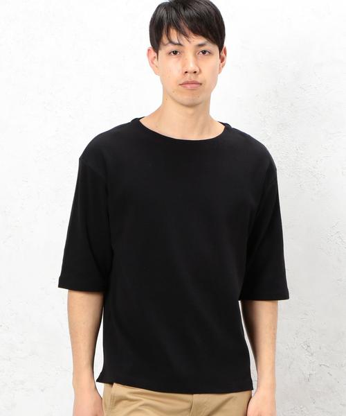 green label relaxing（グリーンレーベルリラクシング）の「BC JQ/GARTER ボートネック 5/SL カットソー ◆（Tシャツ/カットソー・メンズ・ホワイト/ブラック/オリーブ/ベージュ/オレンジ/ネイビー・LARGE/MEDIUM/SMALL）」の2枚目の写真