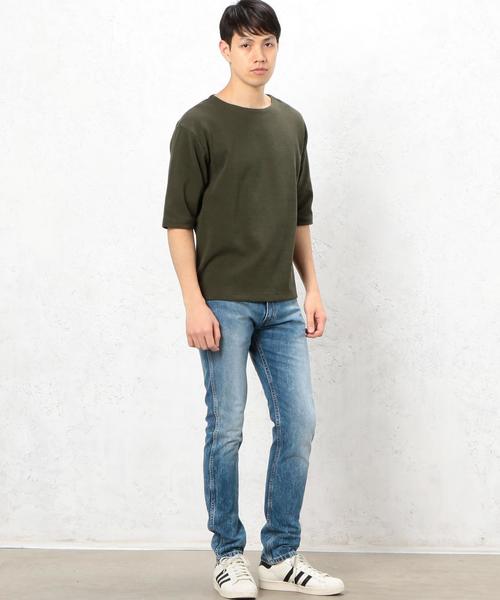 green label relaxing（グリーンレーベルリラクシング）の「BC JQ/GARTER ボートネック 5/SL カットソー ◆（Tシャツ/カットソー・メンズ・ホワイト/ブラック/オリーブ/ベージュ/オレンジ/ネイビー・LARGE/MEDIUM/SMALL）」の13枚目の写真