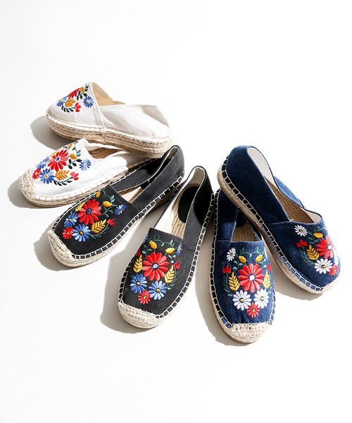 WEGO（ウィゴー）の「DISPARK/フラワーエスパドリーユ（スリッポン・レディース・ホワイト/ブラック/インディゴブルー・LARGE/MEDIUM）」の15枚目の写真