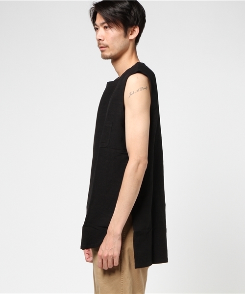 THEE（シー）の「THEE: リネンノースリーブＴシャツ（シャツ/ブラウス・メンズ・ブラック・ONE SIZE）」の6枚目の写真