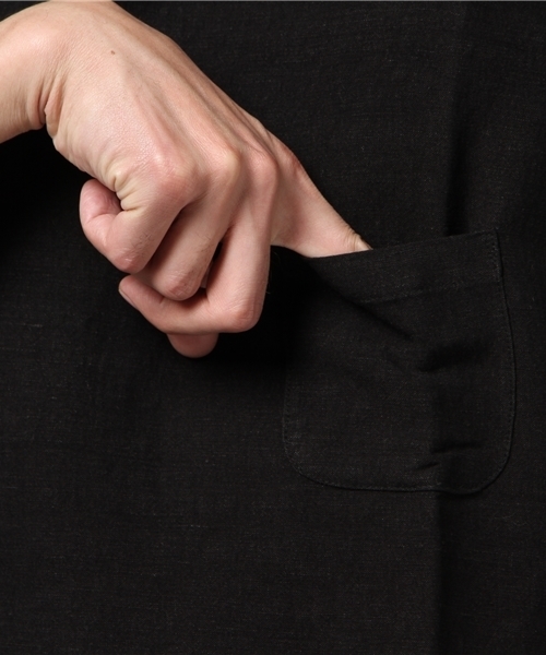 THEE（シー）の「THEE: リネンノースリーブＴシャツ（シャツ/ブラウス・メンズ・ブラック・ONE SIZE）」の4枚目の写真