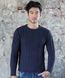 THE CASUAL | 5GG フィッシャーマン ケーブル クルーネック アクリル ニット セーター(ニット/セーター)