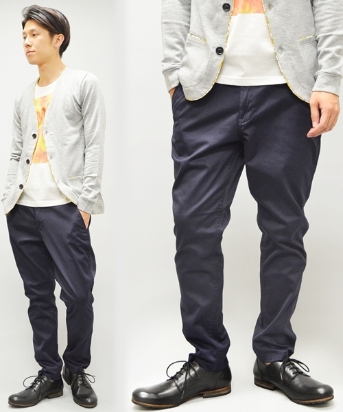 SHIPS JET BLUE（シップスジェットブルー）の「JB:T/C テーパード サルエルパンツ（チノパンツ・メンズ・ダークグレー/ベージュ/ネイビー/ダークブルー・SMALL/MEDIUM/X-LARGE/LARGE）」の4枚目の写真