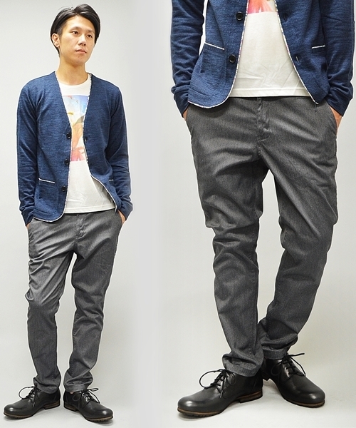 SHIPS JET BLUE（シップスジェットブルー）の「JB:T/C テーパード サルエルパンツ（チノパンツ・メンズ・ダークグレー/ベージュ/ネイビー/ダークブルー・SMALL/MEDIUM/X-LARGE/LARGE）」の2枚目の写真