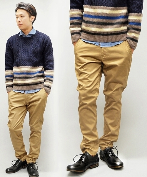 SHIPS JET BLUE（シップスジェットブルー）の「JB:T/C テーパード サルエルパンツ（チノパンツ・メンズ・ダークグレー/ベージュ/ネイビー/ダークブルー・SMALL/MEDIUM/X-LARGE/LARGE）」の5枚目の写真