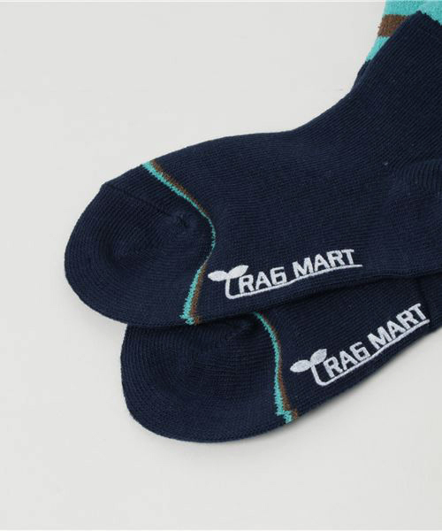 RAGMART（ラグマート）の「ボーダークルーソックス（ソックス/靴下・キッズ・カーキ/ネイビー/ブラウン・M/S/L）」の4枚目の写真