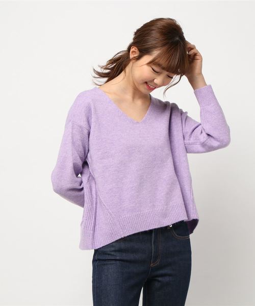 le.coeur blanc（ルクールブラン）の「アンゴラ混Vネックプルオーバー（ニット/セーター・レディース・ベージュ/ライトグレー/チャコールグレー/ラベンダー・38）」の22枚目の写真