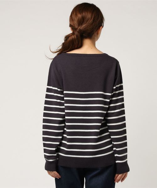 LBC(エルビーシー)の「ボーダーニットプルオーバー(ニット/セーター・レディース・ホワイト/チャコールグレー/ブルー・LARGE/MEDIUM)」の5枚目の写真