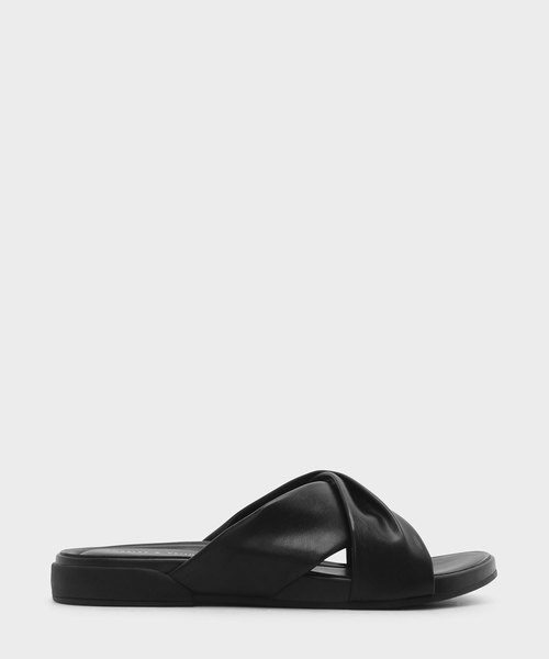 CHARLES & KEITH(チャールズ & キース)の「ツイストクリスクロススライダー / TWIST CRISS CROSS SLIDERS(サンダル・レディース・ゴールド系その他/オフホワイト/ブラック・25cm/23cm/24.5cm/22.5cm/23.5cm)」の3枚目の写真