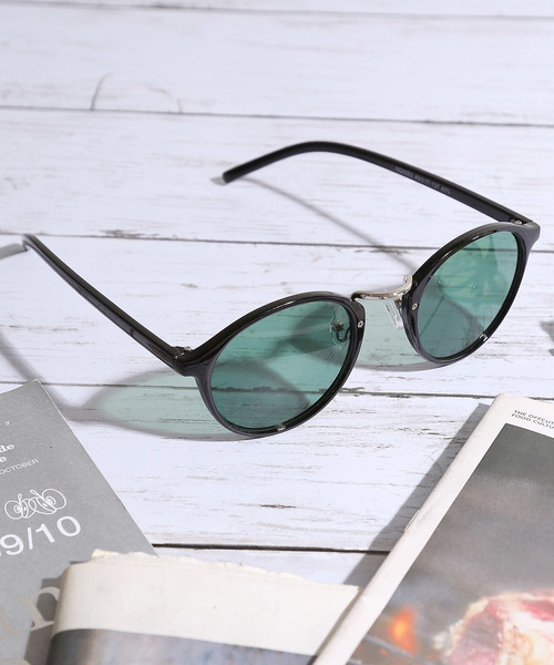 WEGO（ウィゴー）の「WEGO/コンビボストンカラーレンズサングラス（サングラス・メンズ・イエロー/グリーン/ブルー/ピンク/パープル・FREE）」の14枚目の写真