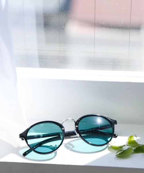 WEGO（ウィゴー）の「WEGO/コンビボストンカラーレンズサングラス（サングラス・メンズ・イエロー/グリーン/ブルー/ピンク/パープル・FREE）」の16枚目の写真