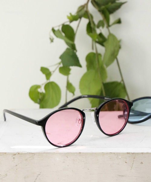 WEGO（ウィゴー）の「WEGO/コンビボストンカラーレンズサングラス（サングラス・メンズ・イエロー/グリーン/ブルー/ピンク/パープル・FREE）」の19枚目の写真