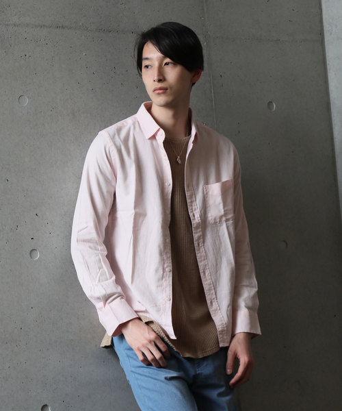 TopIsm(トップイズム)の「ストレッチ 綿麻 リネン 長袖 カラーシャツ(シャツ/ブラウス・メンズ・ブラック/ネイビー/ワイン/ブルー/ライトグリーン/オフホワイト/カーキ/ピンク/イエロー・L/LL/M)」の8枚目の写真