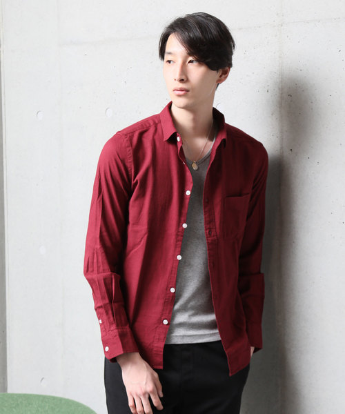 TopIsm(トップイズム)の「ストレッチ 綿麻 リネン 長袖 カラーシャツ(シャツ/ブラウス・メンズ・ブラック/ネイビー/ワイン/ブルー/ライトグリーン/オフホワイト/カーキ/ピンク/イエロー・L/LL/M)」の9枚目の写真