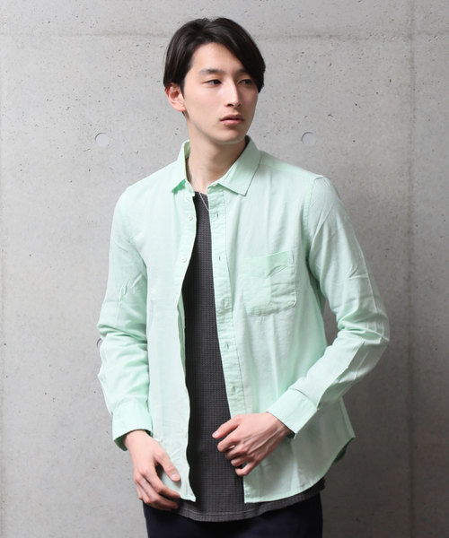 TopIsm(トップイズム)の「ストレッチ 綿麻 リネン 長袖 カラーシャツ(シャツ/ブラウス・メンズ・ブラック/ネイビー/ワイン/ブルー/ライトグリーン/オフホワイト/カーキ/ピンク/イエロー・L/LL/M)」の4枚目の写真
