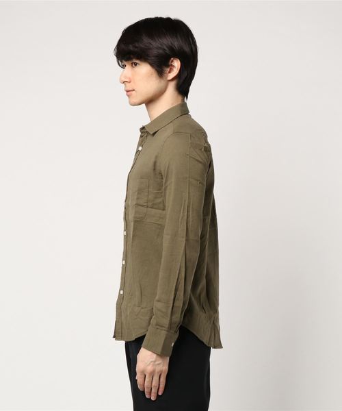 TopIsm(トップイズム)の「ストレッチ 綿麻 リネン 長袖 カラーシャツ(シャツ/ブラウス・メンズ・ブラック/ネイビー/ワイン/ブルー/ライトグリーン/オフホワイト/カーキ/ピンク/イエロー・L/LL/M)」の10枚目の写真